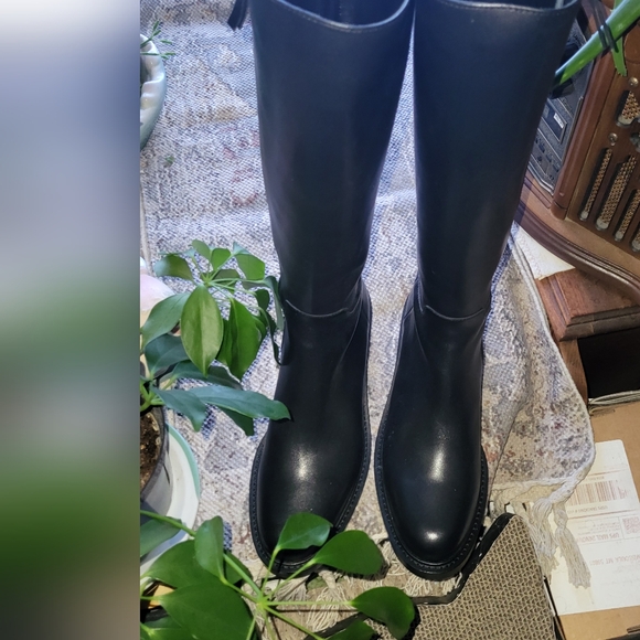 Quince Italian Leather Riding Boots Black Shoes 9 - Picture 2 of 10
